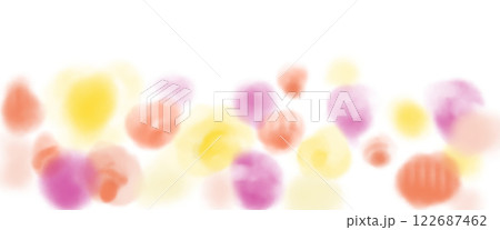 赤や黄色の花畑のような淡い水彩風背景イラスト 122687462