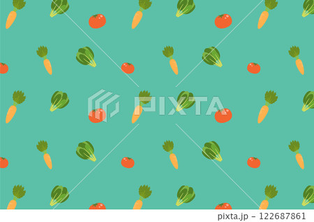 かわいい野菜のパターンデザイン(緑) かわいい野菜のパターンデザイン(緑) 122687861