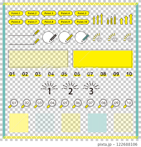Cute frame and point material set 122688106