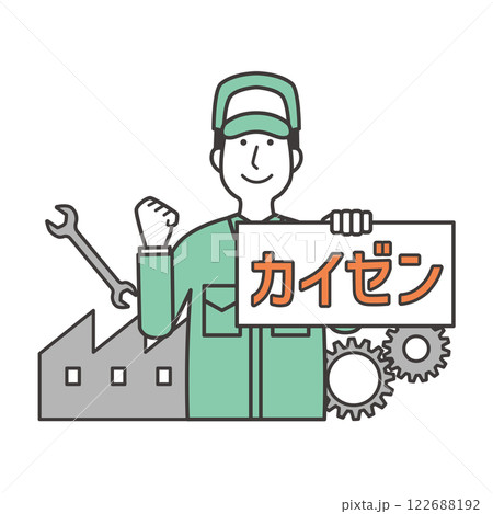 工場のカイゼンに取り組む男性作業員 122688192