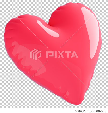 3D画像_ハートの風船_ピンク 3D画像_ハートの風船_ピンク 122688279