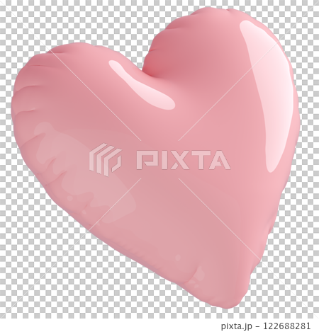 3D画像_ハートの風船_ピンク 3D画像_ハートの風船_ピンク 122688281