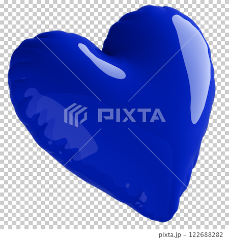 3D画像_ハートの風船_青 3D画像_ハートの風船_青 122688282