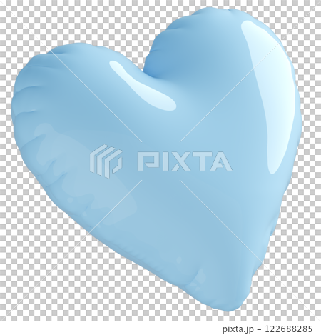 3D画像_ハートの風船_水色 3D画像_ハートの風船_水色 122688285