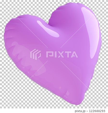 3D image_heart balloon_purple 3D image_heart balloon_purple 122688293