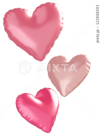3D画像_ハートの風船_ピンク 3D画像_ハートの風船_ピンク 122688301