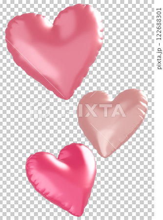 3D画像_ハートの風船_ピンク 3D画像_ハートの風船_ピンク 122688301