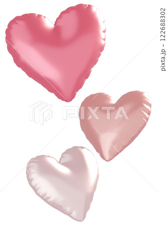 3D画像_ハートの風船_ピンク 3D画像_ハートの風船_ピンク 122688302