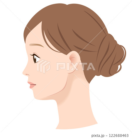 エラの張った女性の横顔 122688463