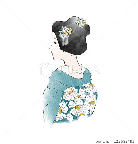 舞妓さんのイラスト 手描き 舞妓さんのイラスト 手描き 122688493