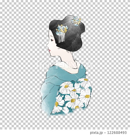 舞妓的手繪插圖 122688493