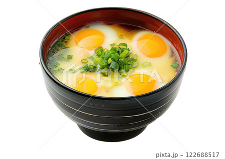 Bowl of chawanmushi steamed egg custard isolated background 122688517