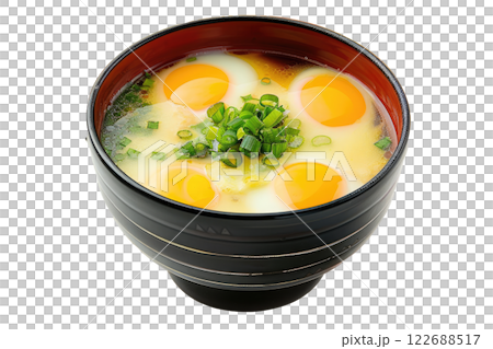 Bowl of chawanmushi steamed egg custard isolated background 122688517