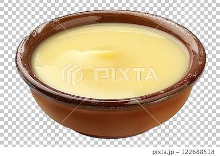 Bowl of chawanmushi steamed egg custard isolated background 122688518