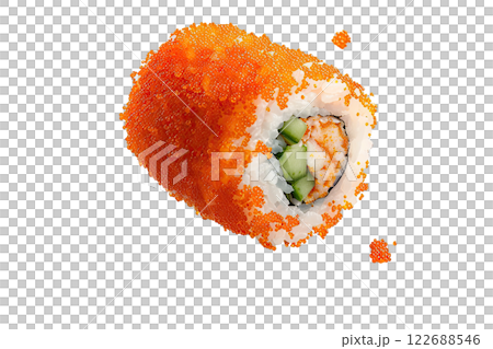 piece of nigiri sushi floating isolated background 122688546