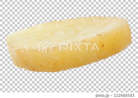 Ripe slice of Mixed fruit floating, isolated background 122688583