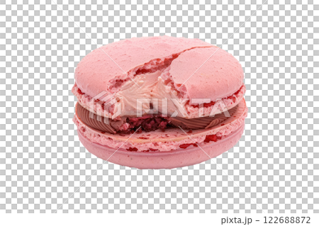 macaron with a bite taken out isolated background macaron with a bite taken out isolated background 122688872