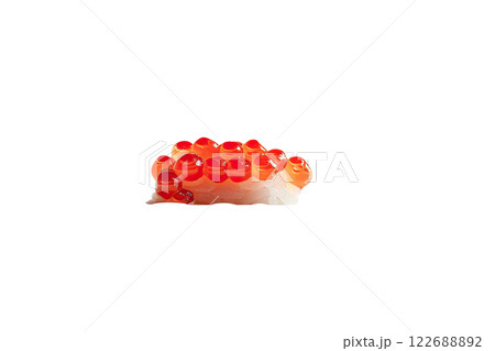 piece of mackerel nigiri sushi floating isolated background 122688892