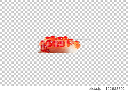 piece of mackerel nigiri sushi floating isolated background 122688892