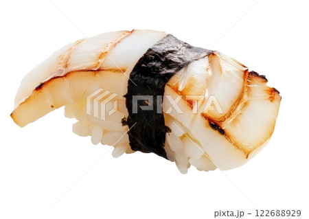 piece of nigiri sushi floating isolated background 122688929