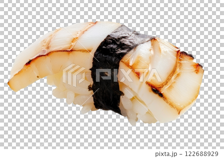 piece of nigiri sushi floating isolated background 122688929