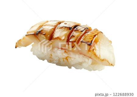 piece of nigiri sushi floating isolated background 122688930