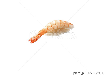 piece of nigiri sushi floating isolated background 122688934