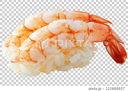 piece of nigiri sushi floating isolated background 122688937