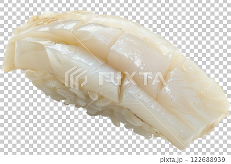 piece of nigiri sushi floating isolated background 122688939