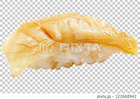 piece of nigiri sushi floating isolated background 122688942