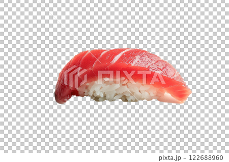 piece of toro fatty tuna sushi floating, isolated background piece of toro fatty tuna sushi floating, isolated background 122688960