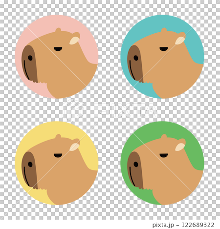 可愛的水豚臉圖標 122689322