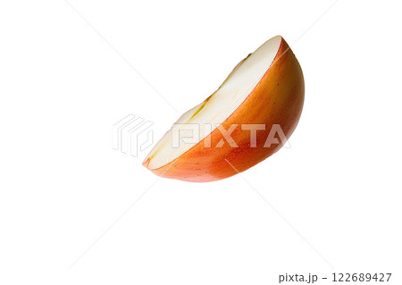 Ripe slice of Mixed fruit floating, isolated background Ripe slice of Mixed fruit floating, isolated background 122689427