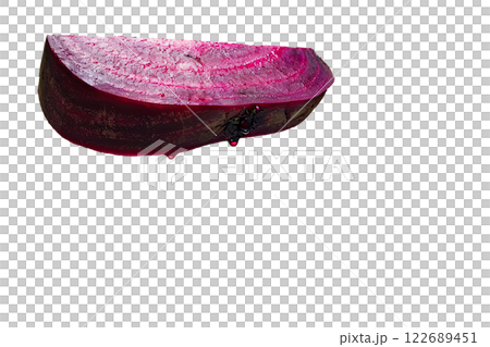 Ripe slice of Mixed fruit floating, isolated background 122689451