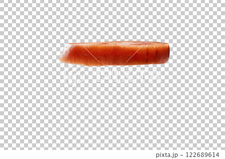 ripe slice of carrot floating, isolated background ripe slice of carrot floating, isolated background 122689614