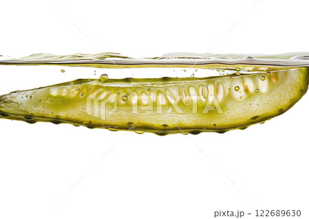 Ripe slice of Mixed vegetables floating isolated background 122689630