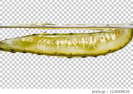 Ripe slice of Mixed vegetables floating isolated background 122689630