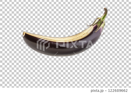 Ripe slice of Mixed vegetables floating isolated background 122689662