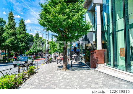【東京都】たくさんの人で賑わう夏の原宿駅前 122689816