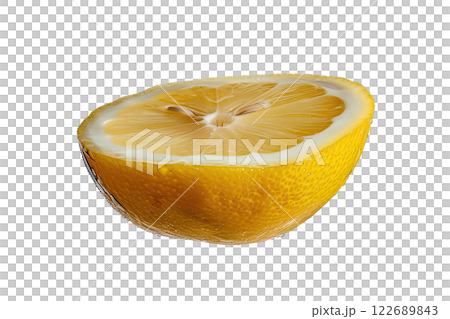 Ripe slice of Mixed fruit floating, isolated background 122689843