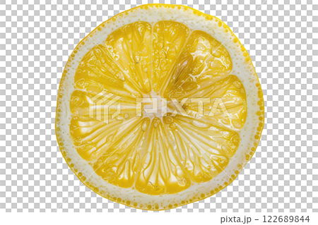 Ripe slice of Mixed fruit floating, isolated background 122689844