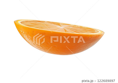 Ripe slice of Mixed fruit floating, isolated background 122689897