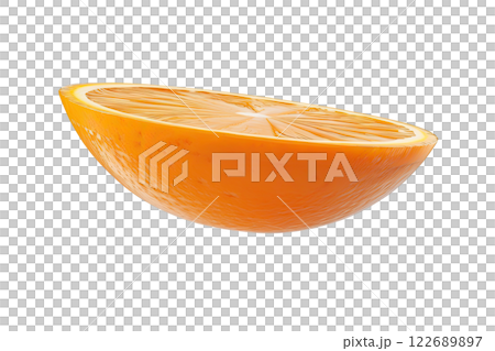 Ripe slice of Mixed fruit floating, isolated background 122689897