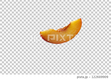Ripe slice of Mixed fruit floating, isolated background Ripe slice of Mixed fruit floating, isolated background 122689909