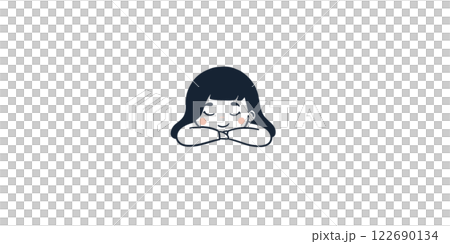 優しい顔で眠っている子どものシンプルでかわいいイラスト 122690134
