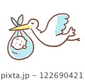 赤ちゃんを運ぶコウノトリ 122690421