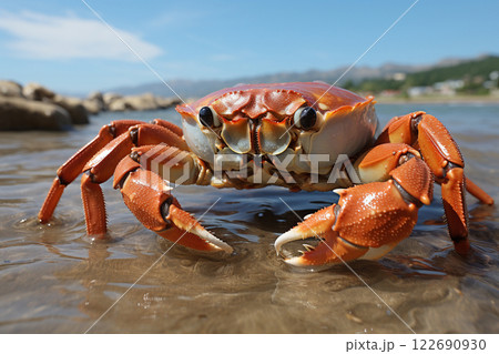 Close-Up of a Colorful Beach Crab 122690930