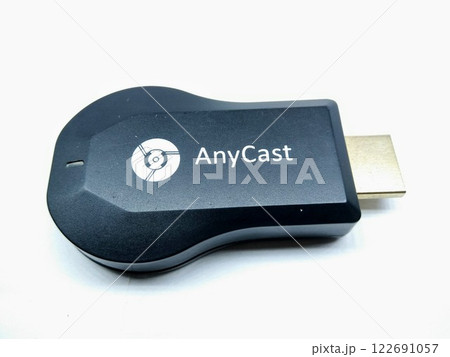 A picture of anycast HDMI isolated on white background A picture of anycast HDMI isolated on white background 122691057