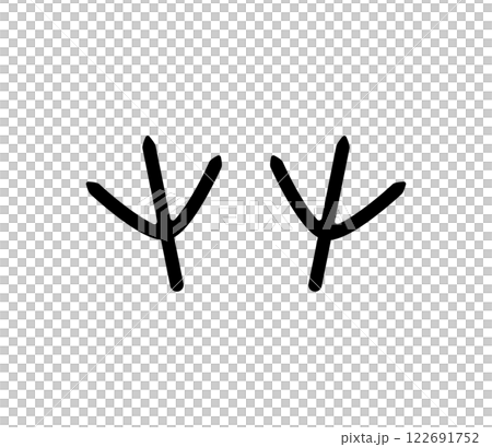 シンプルな鳥の足跡のイラスト ベクター シンプルな鳥の足跡のイラスト ベクター 122691752