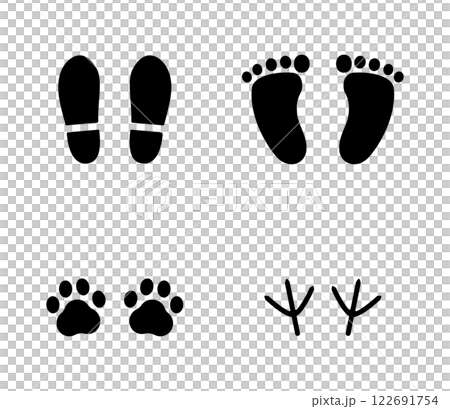 Simple footprint illustration set vector 122691754